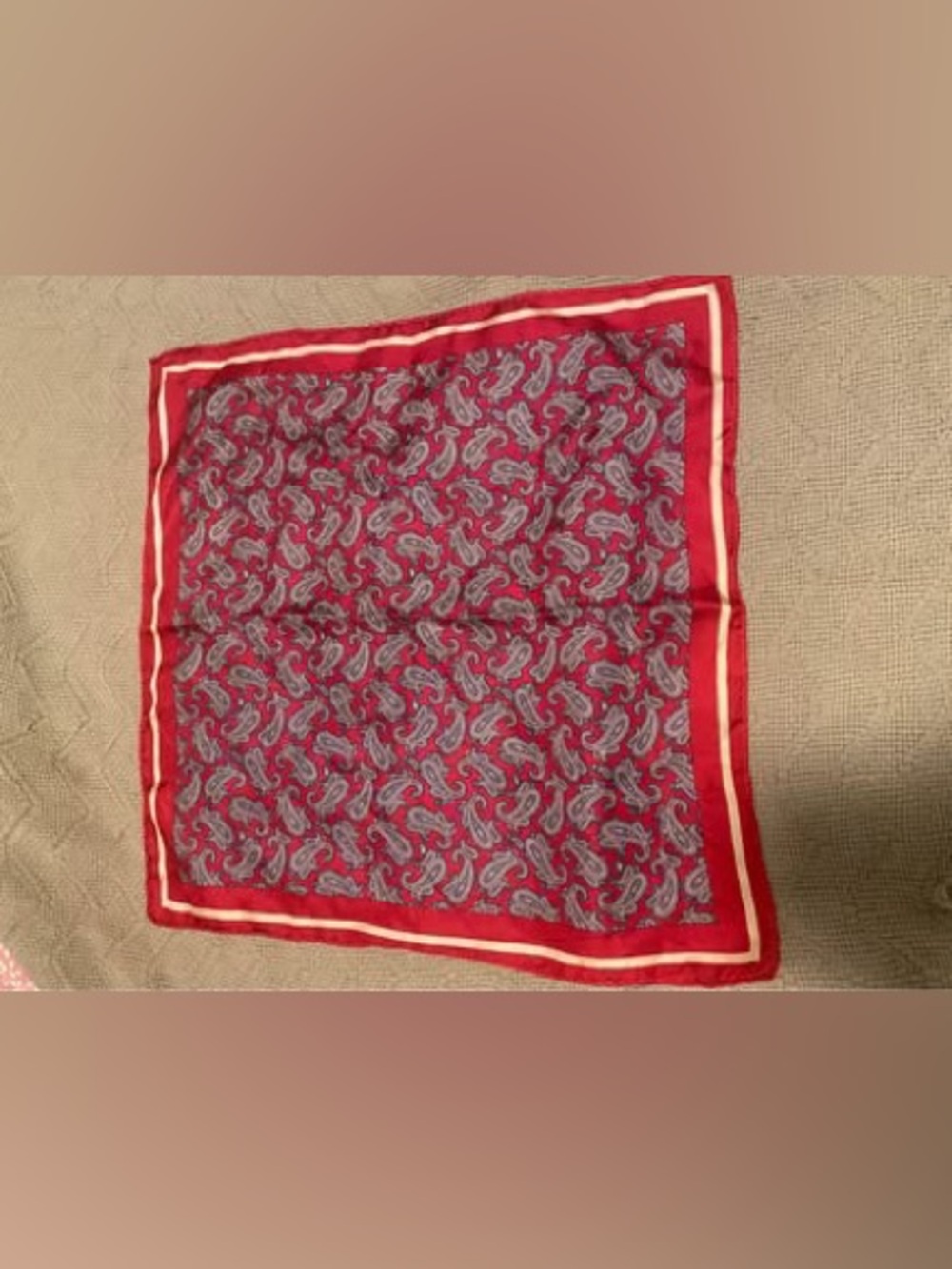 100% silk vintage ashear red paisley scarf bandana